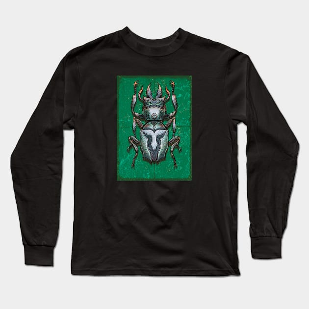 Spartan Beetle Long Sleeve T-Shirt by Milena Deneno Art